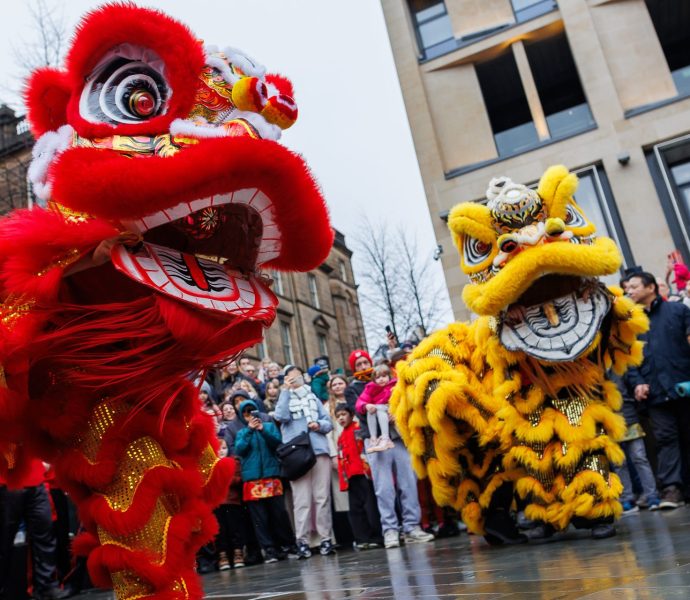 Lion Dancers, Chinese New Year Celebration 2024 at Register Square, St James Quarter Edinburgh