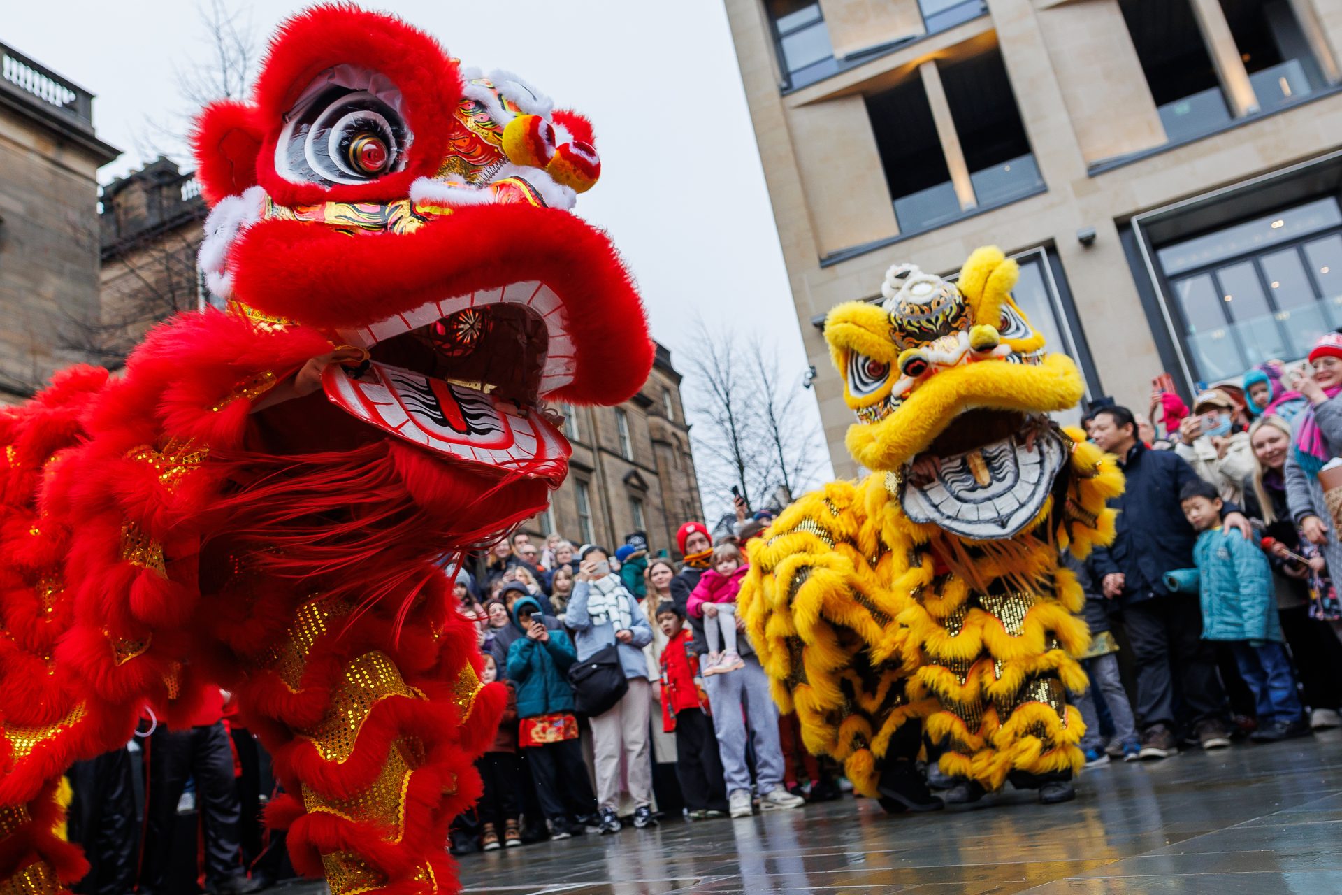 Lion Dancers, Chinese New Year Celebration 2024 at Register Square, St James Quarter Edinburgh